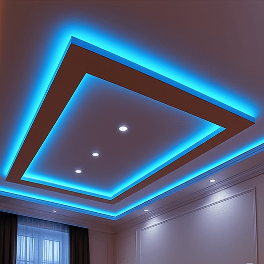 Işıkkent gergi tavan ustası – Led isikli örneği